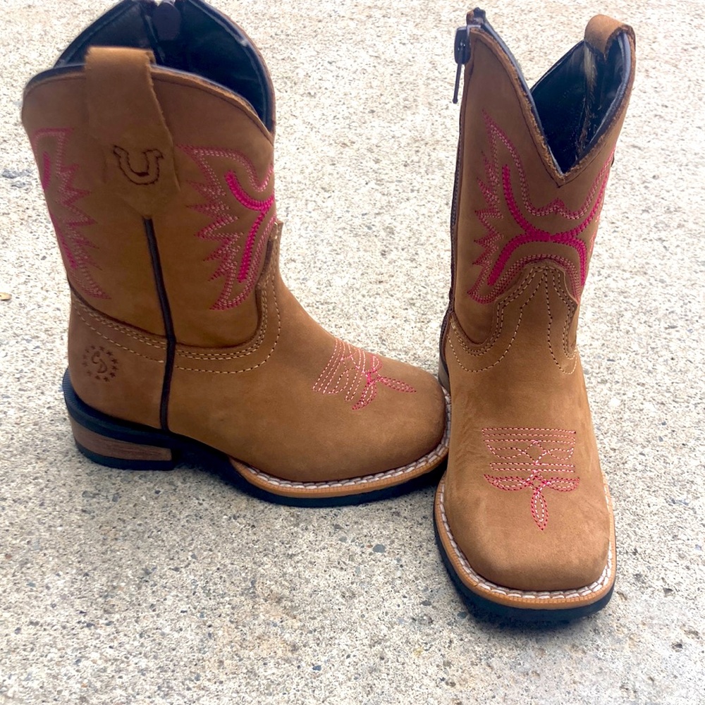 NEW Caballo Dorado little girls cowboy boots leather